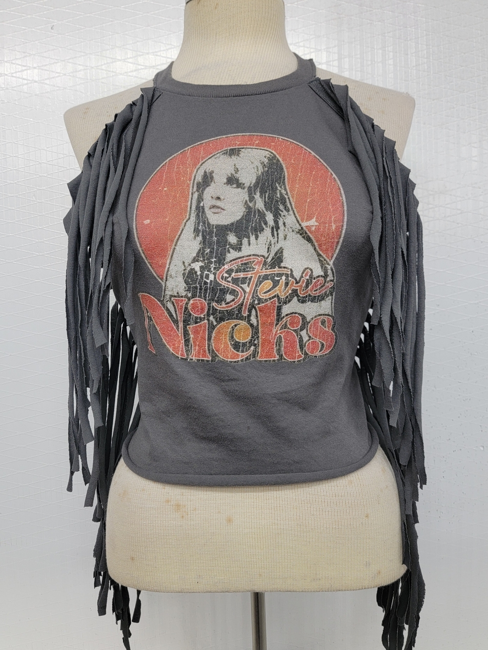 Stevie Nicks Fringe Halter Top Upcycled